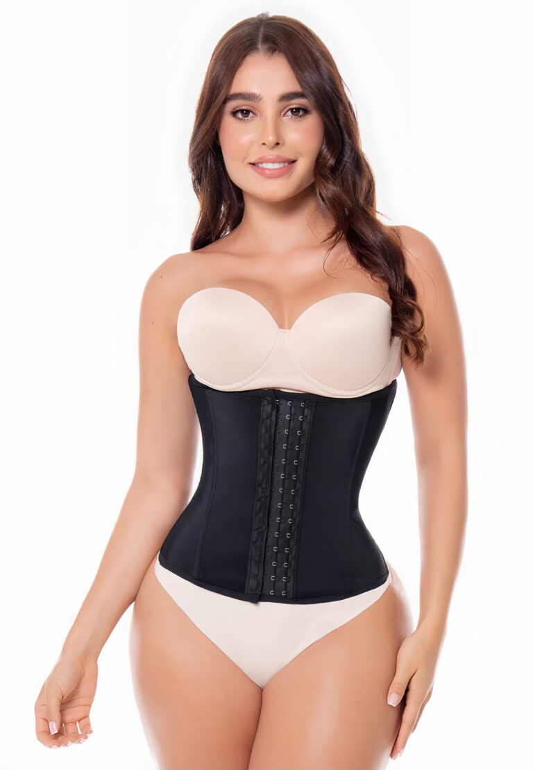 Guaina Dimagrante Invisibile Donna – Corsetto Vita Trainer Con 7 Stecche In Acciaio, Body Modellante Pancia Piatta (Nero, Taglia M)